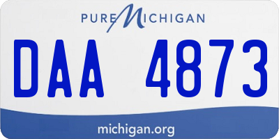 MI license plate DAA4873