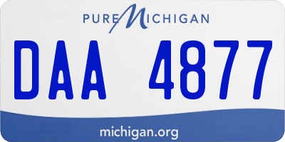 MI license plate DAA4877
