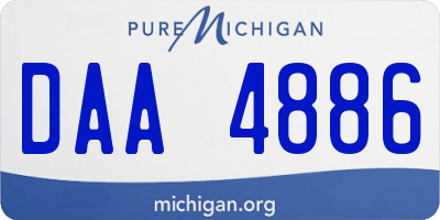 MI license plate DAA4886