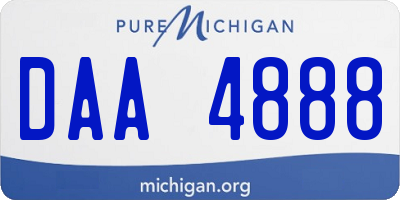 MI license plate DAA4888