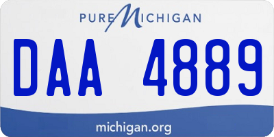 MI license plate DAA4889