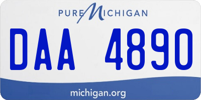 MI license plate DAA4890