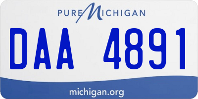 MI license plate DAA4891