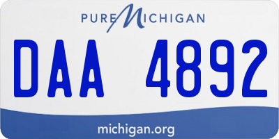 MI license plate DAA4892