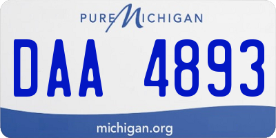 MI license plate DAA4893