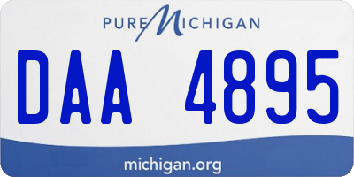 MI license plate DAA4895