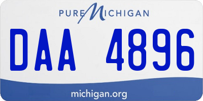 MI license plate DAA4896