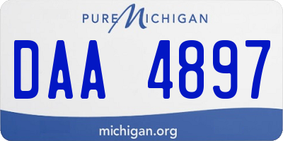 MI license plate DAA4897