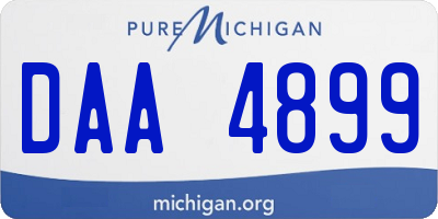 MI license plate DAA4899