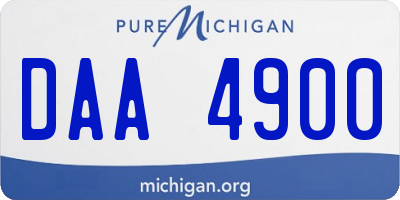 MI license plate DAA4900