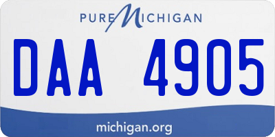 MI license plate DAA4905