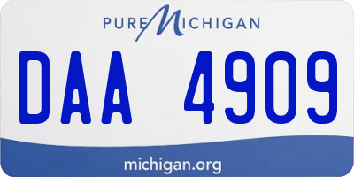 MI license plate DAA4909