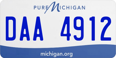 MI license plate DAA4912