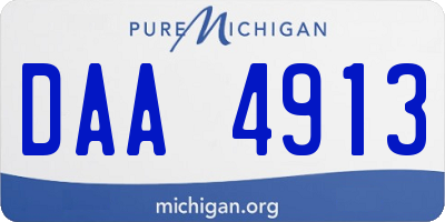 MI license plate DAA4913