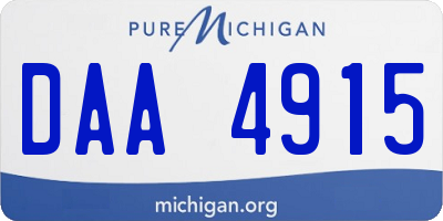 MI license plate DAA4915