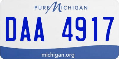 MI license plate DAA4917