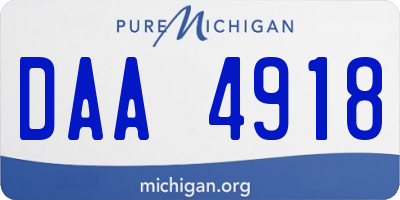 MI license plate DAA4918