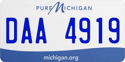 MI license plate DAA4919