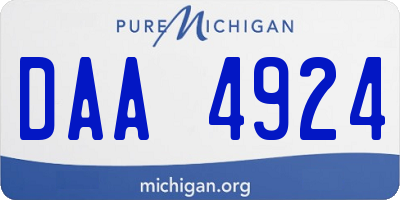 MI license plate DAA4924