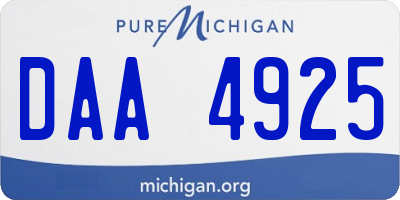 MI license plate DAA4925