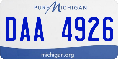 MI license plate DAA4926