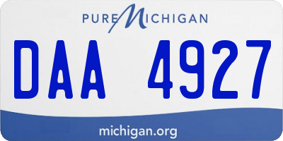 MI license plate DAA4927