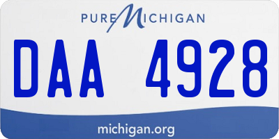 MI license plate DAA4928