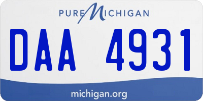 MI license plate DAA4931