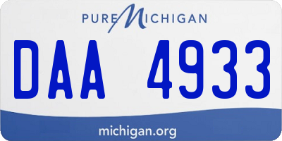 MI license plate DAA4933