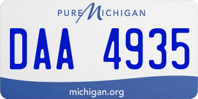 MI license plate DAA4935