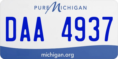 MI license plate DAA4937