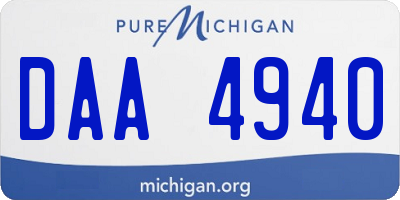 MI license plate DAA4940