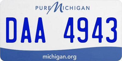 MI license plate DAA4943