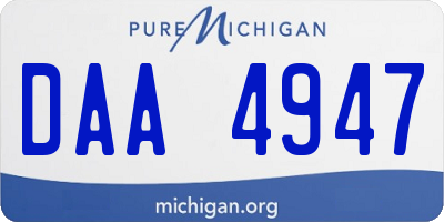 MI license plate DAA4947