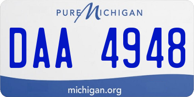 MI license plate DAA4948