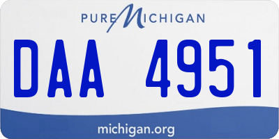 MI license plate DAA4951