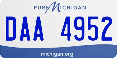 MI license plate DAA4952