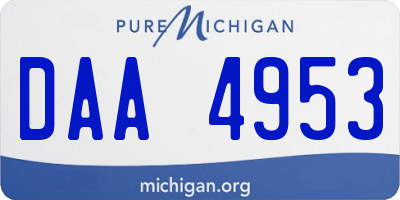 MI license plate DAA4953