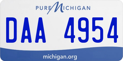 MI license plate DAA4954