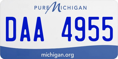 MI license plate DAA4955