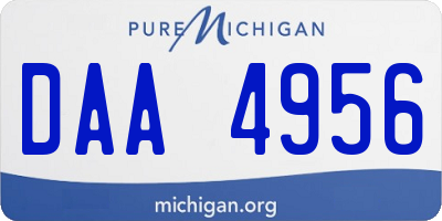 MI license plate DAA4956