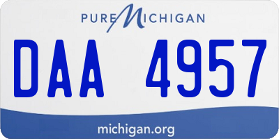 MI license plate DAA4957