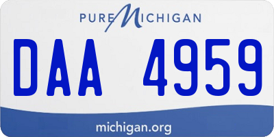 MI license plate DAA4959