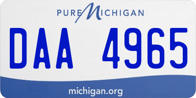 MI license plate DAA4965