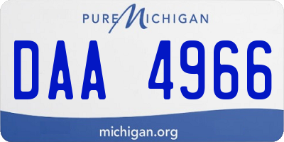 MI license plate DAA4966