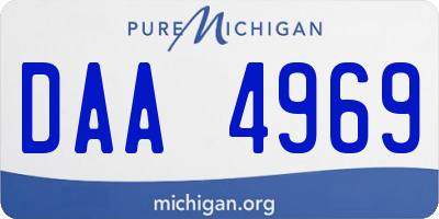 MI license plate DAA4969