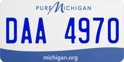 MI license plate DAA4970