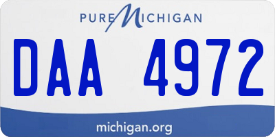 MI license plate DAA4972