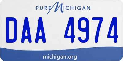 MI license plate DAA4974