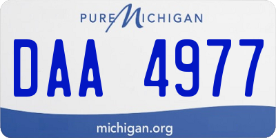 MI license plate DAA4977